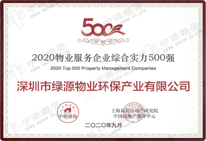 2020物业服务企业综合实力500强