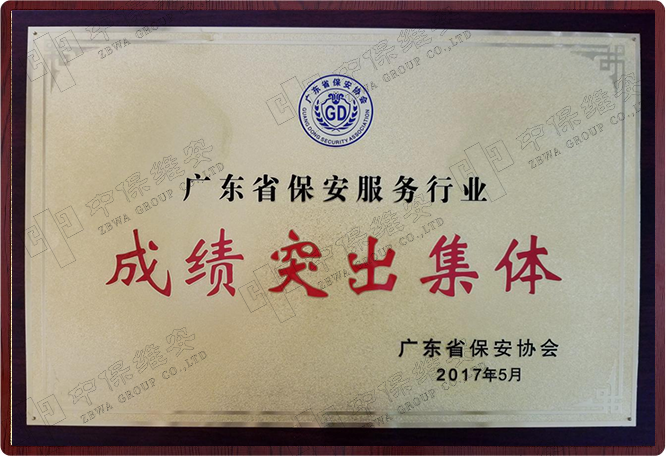 广东省保安行业成绩突出集体
